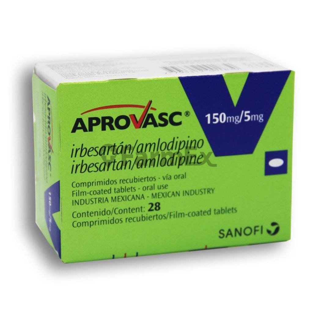 Aprovasc 150 mg / 5 mg x 28 comprimidos Farmex-BanMedica-Persistente